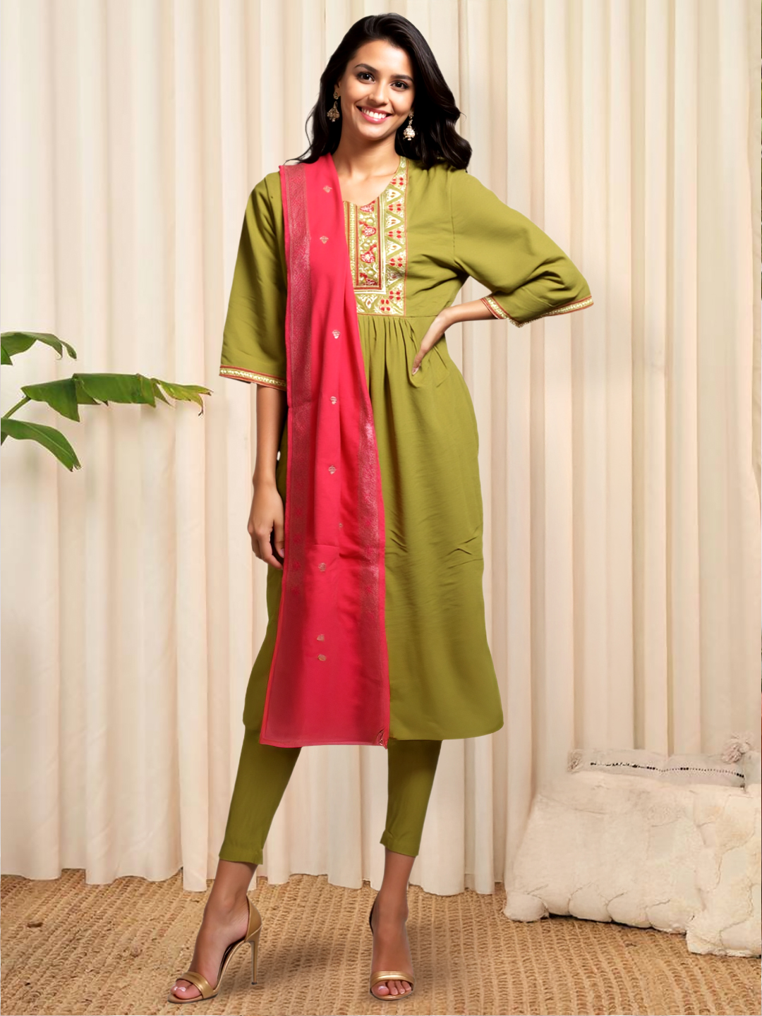 Picture of Radiate Festive Elegance Embroidered Anarkali-Style Salwar Suit Set